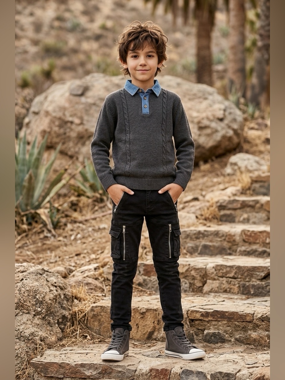 Valabasas Play Tactical Cargo Kids Jeans Black Size 12